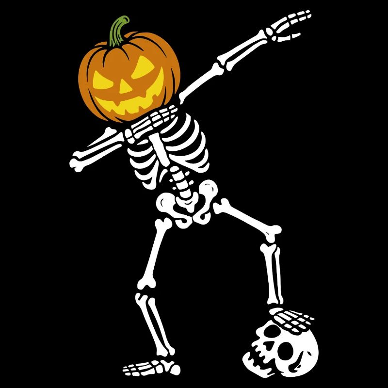 Squelette de danse d'Halloween avec crâne