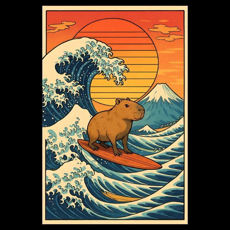 Capybara Surfing