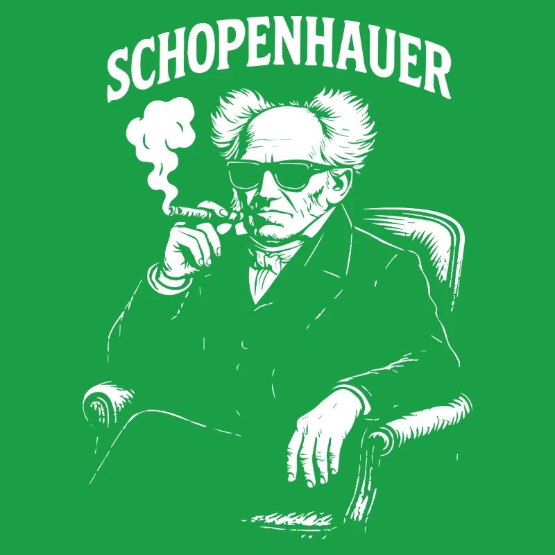 Schopenhauer Philosopher Smoking a Cigar Portrait