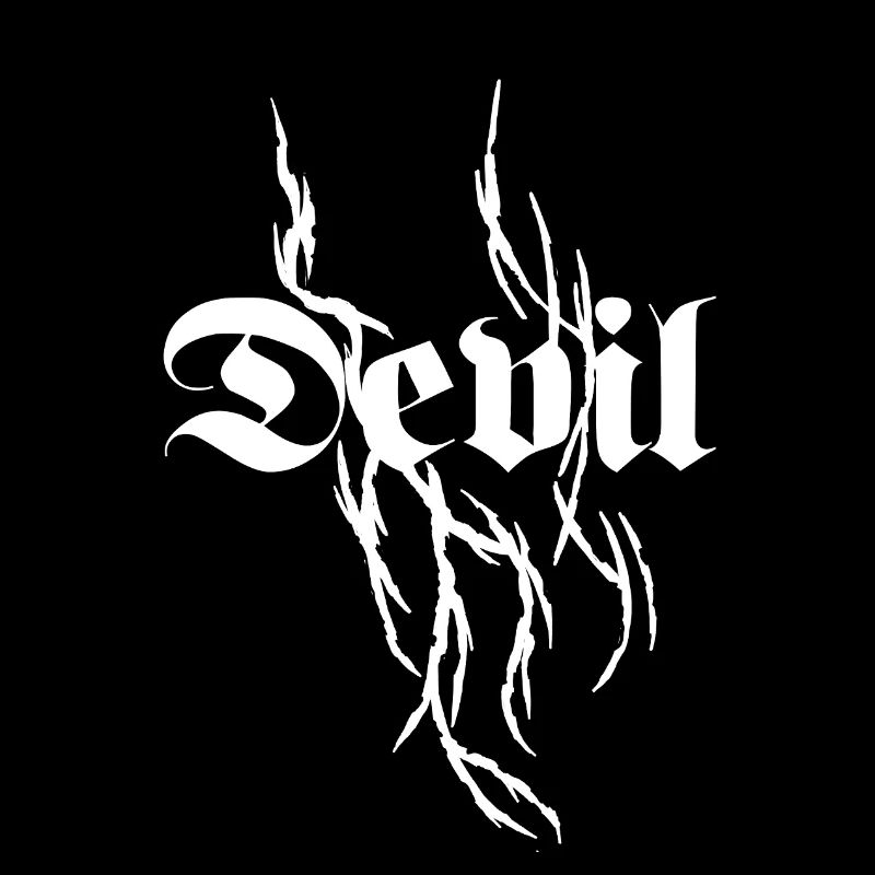 Demonic Vines Gothic Font, Devil Streetwear
