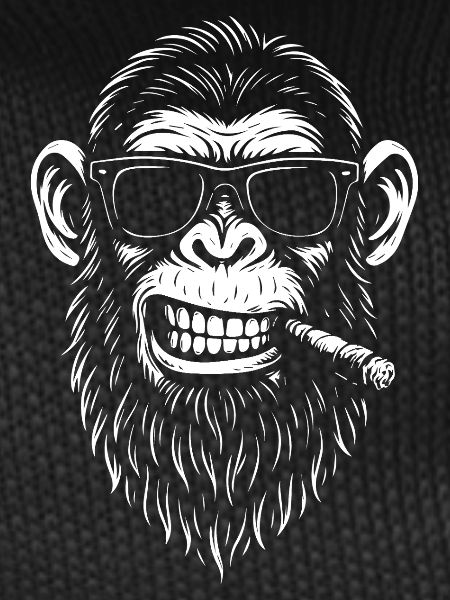monkey with beard and cigar