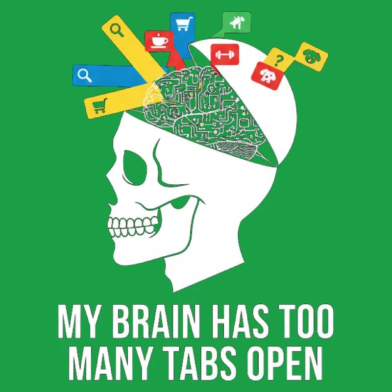 Tabs Open Skull Brain Meme