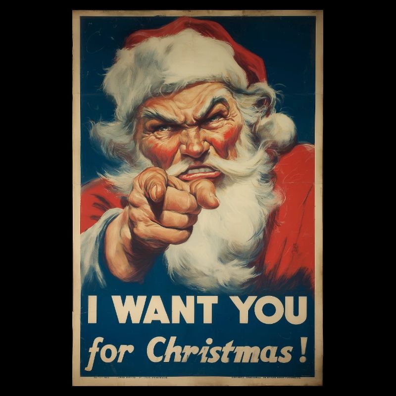 Affiche publicitaire du Père Noël