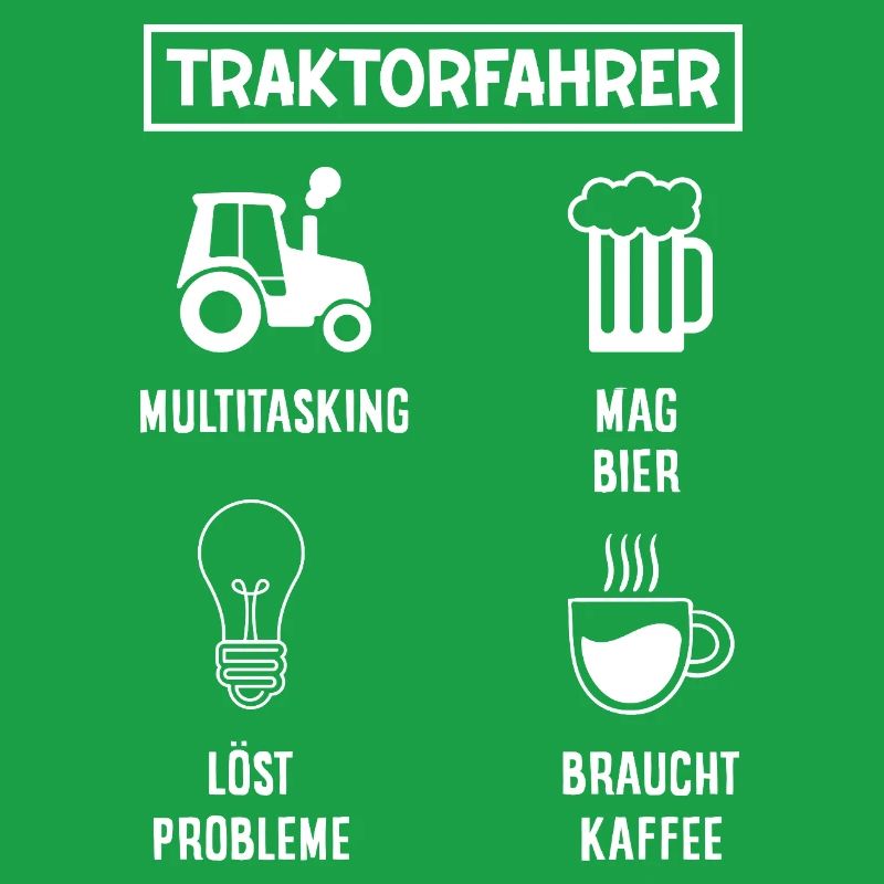 Traktorfahrer Kaffee Bier Multitasking