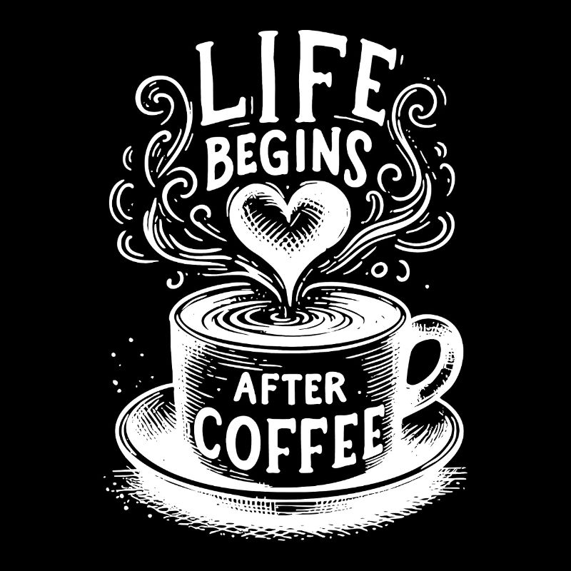 Life Begins After Coffee – Lustiger Kaffee Spruch