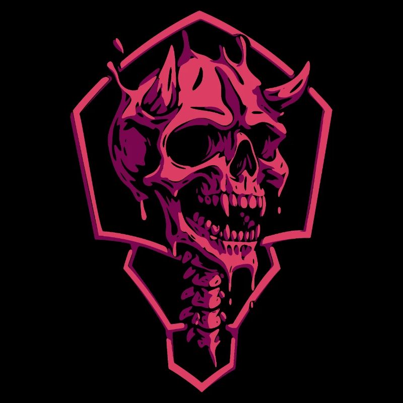 Geometric Pink Skull