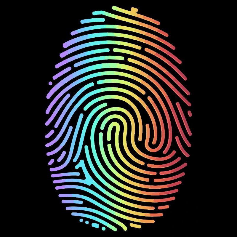 Empreinte digitale arc-en-ciel colorée