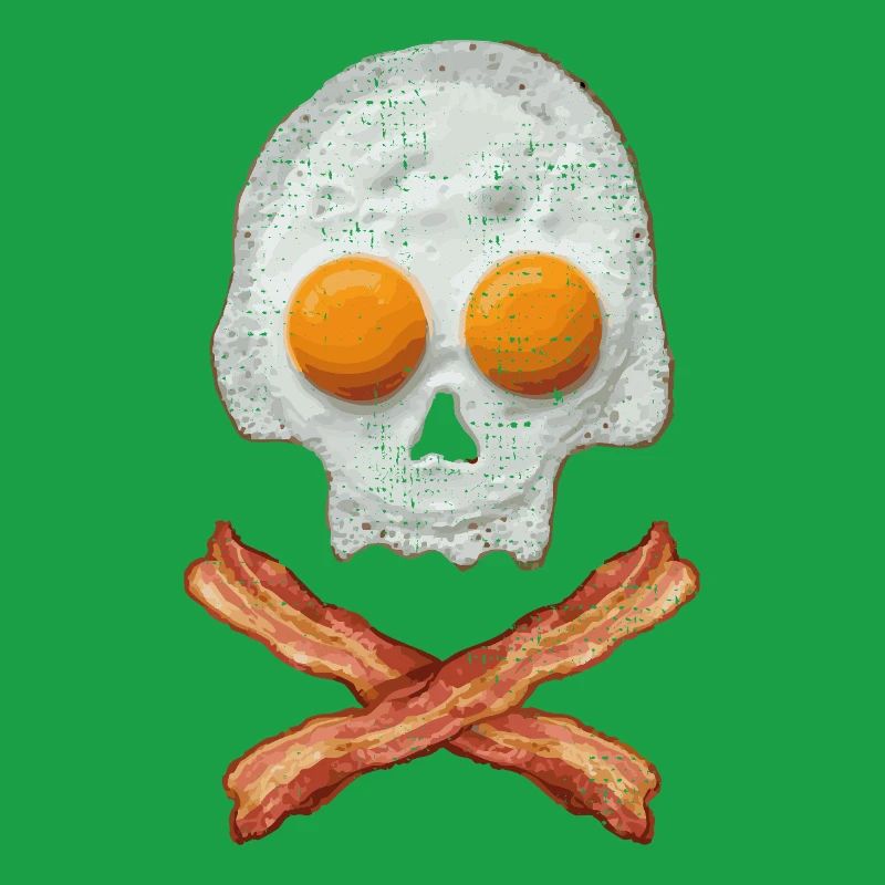 Fried Egg Skull with Bacon Cross