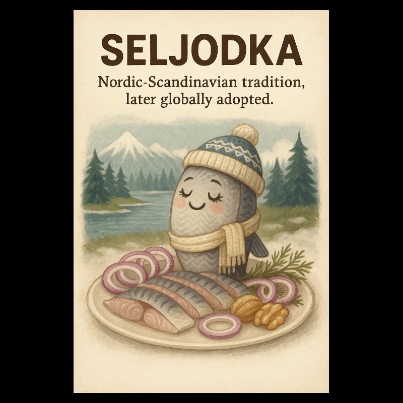Charme nordique de l’assiette de poisson Seljodka