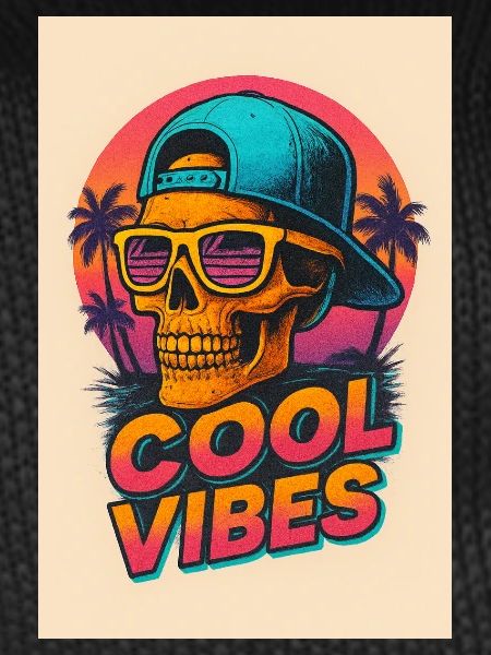 Neon Skull Tropical Vibes