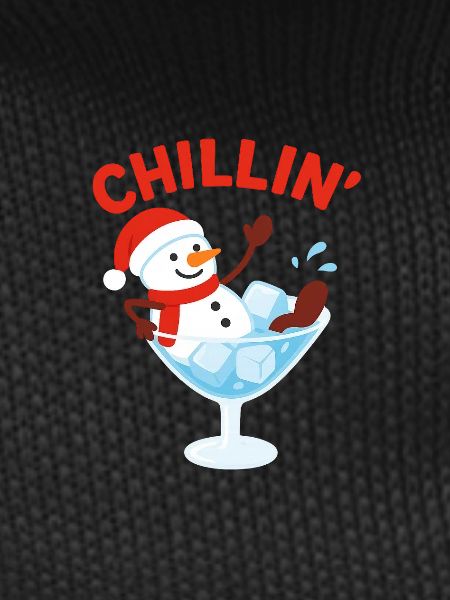 Chillin' Snowman Cocktail Winter Design