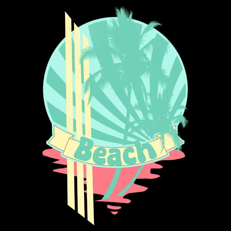 Beach Palm Trees Sea Banner