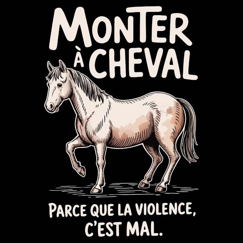 Riding a horse, because violence is wrong