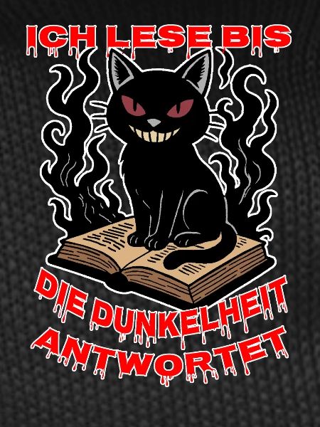 Dark cat over the book