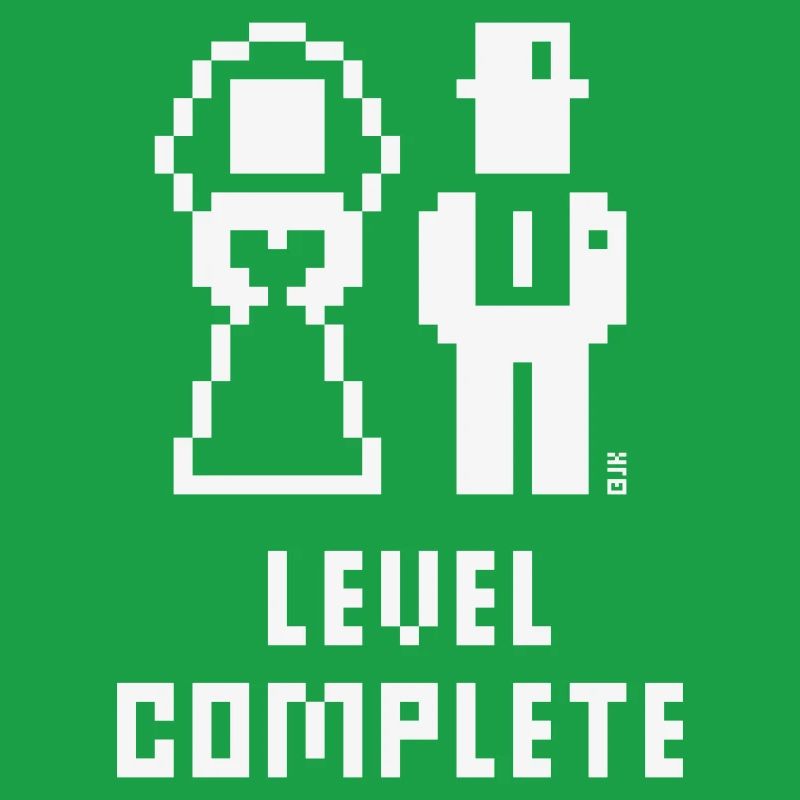 Level Complete (Wedding / Bachelor Party / Pixel / Bold / W)
