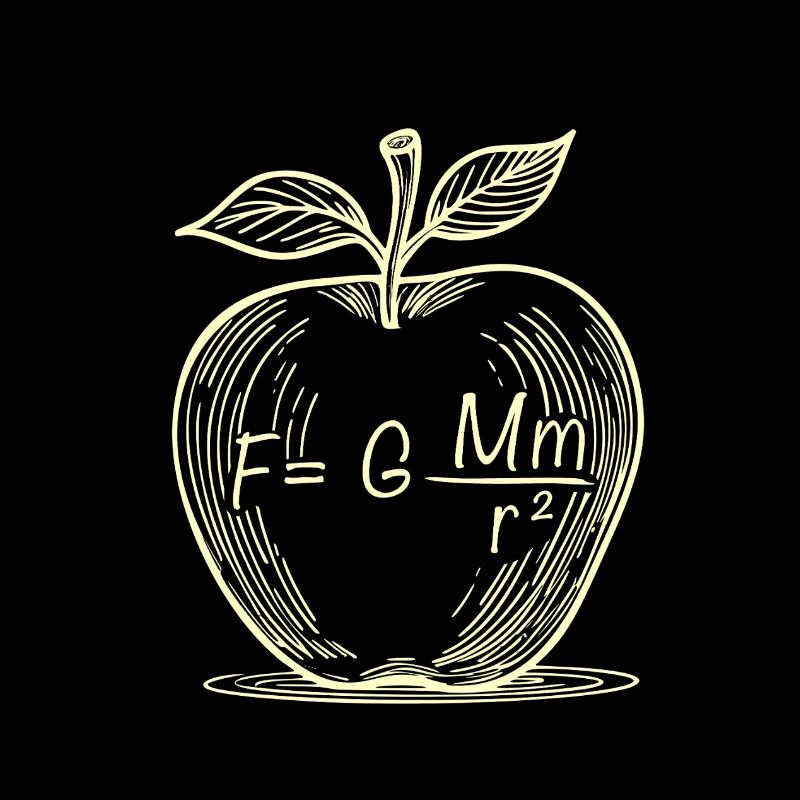 Pomme à gravité : dessin physique