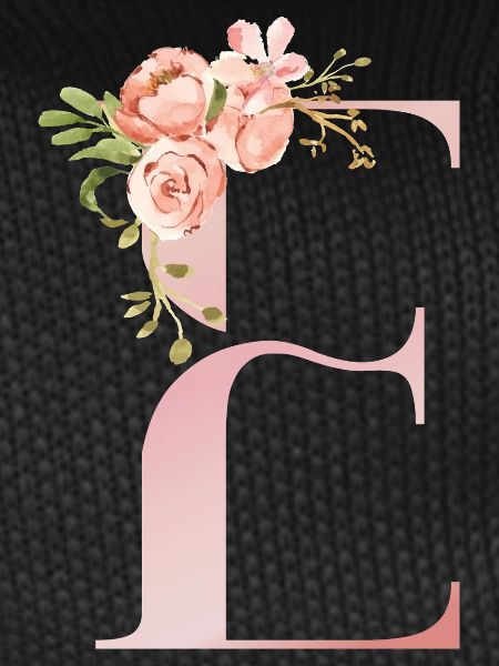 Pastel Floral Monogram E