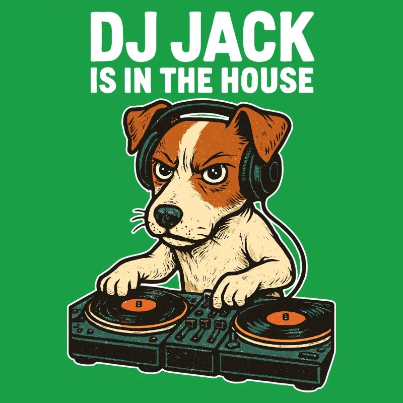 Jack Russell Terrier DJ Turntables Techno Geschenk