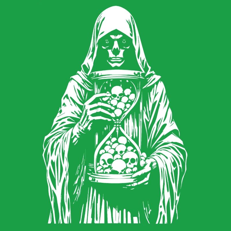 Sensenmann mit Schädeln