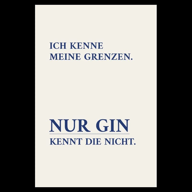 Gin ne connaît pas de frontières – Affiche minimale