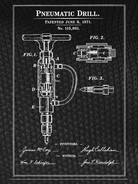 Pneumatic Drill Blueprint Patent