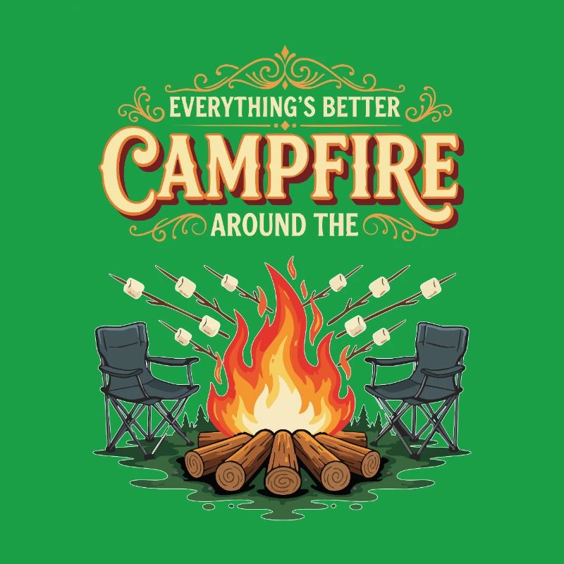 Campfire Marshmallow Everything's Better Campground