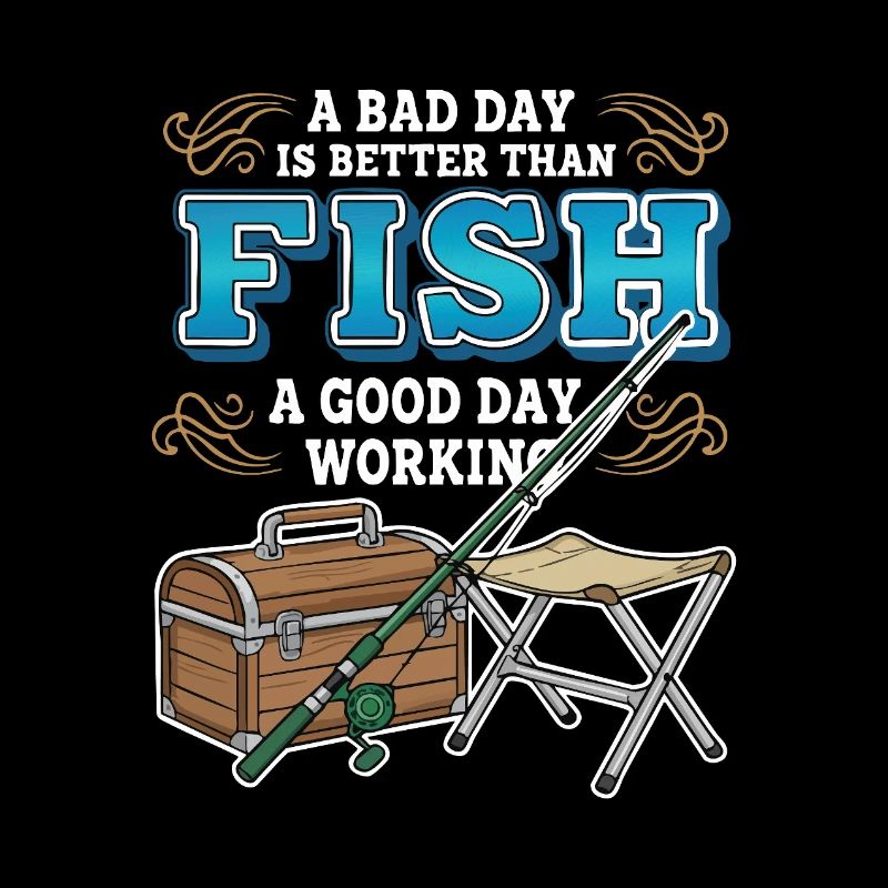 Camping Pêche Humour Bad Day Fish Better Working