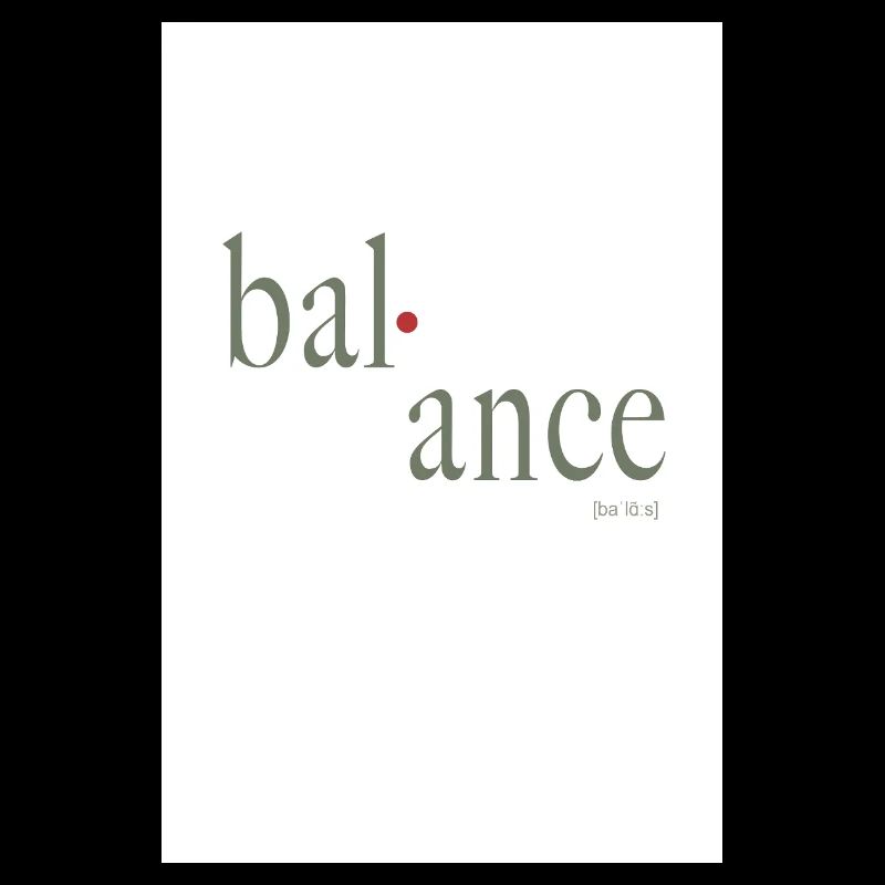 Balance Typografie Design mit Lautschrift