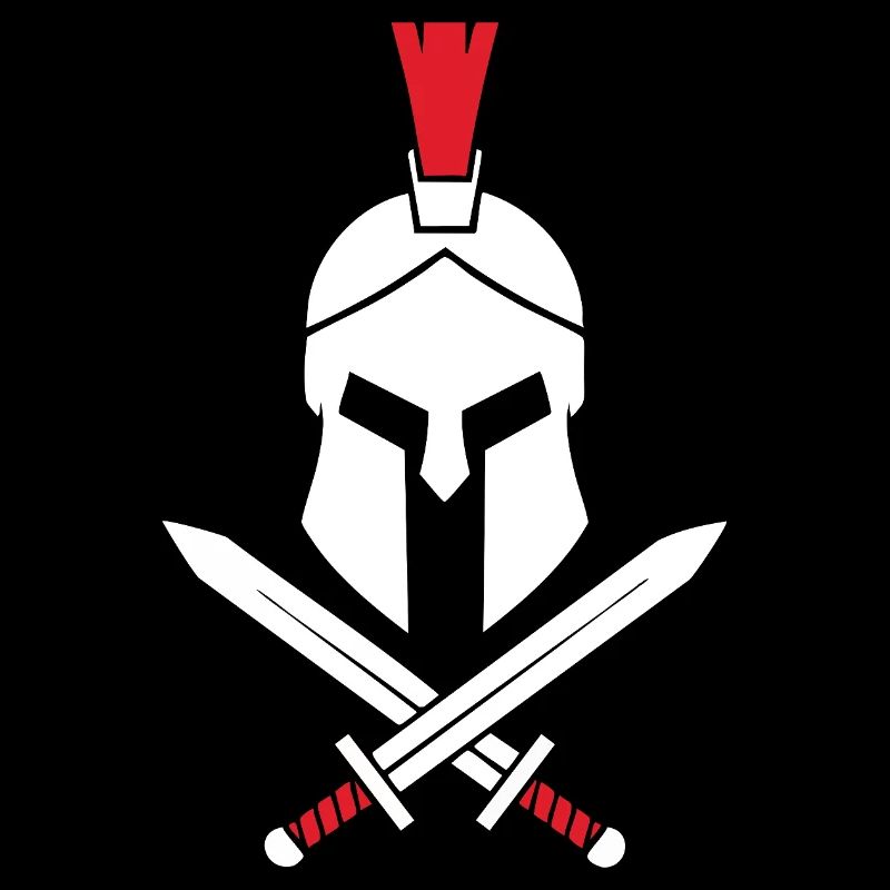 Logo Spartiate Épées Croisées Mascotte Spartan