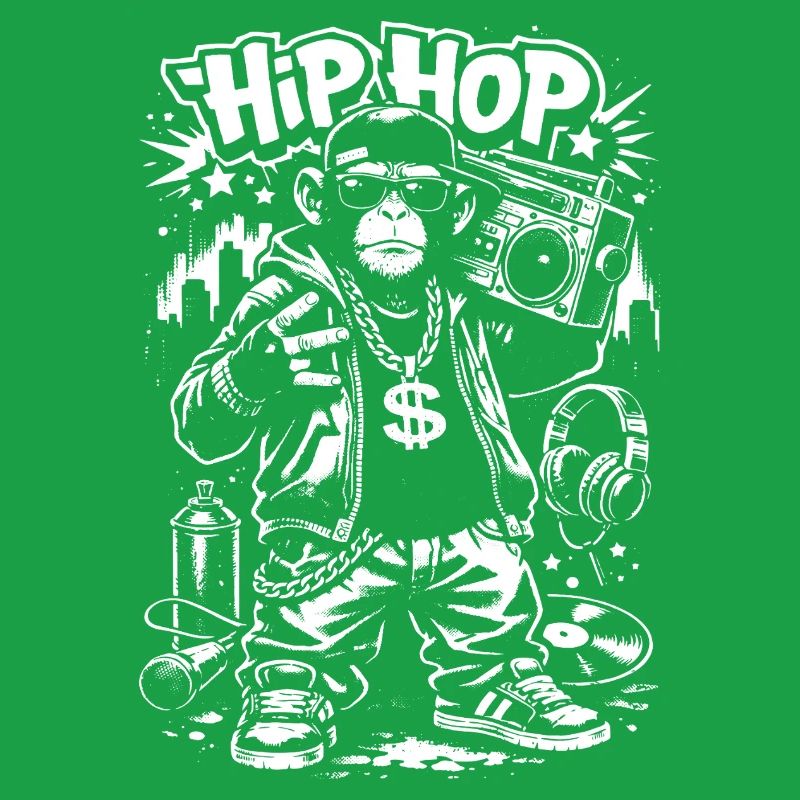 Hip Hop Monkey Graffiti Style Design