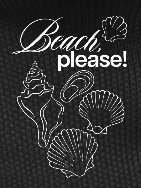 Beach Please Coastal Shell Illustration