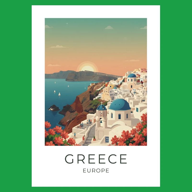 Santorini Sunset Coastal View