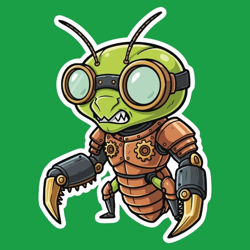 Praying Mantis Steampunk Copper Armor