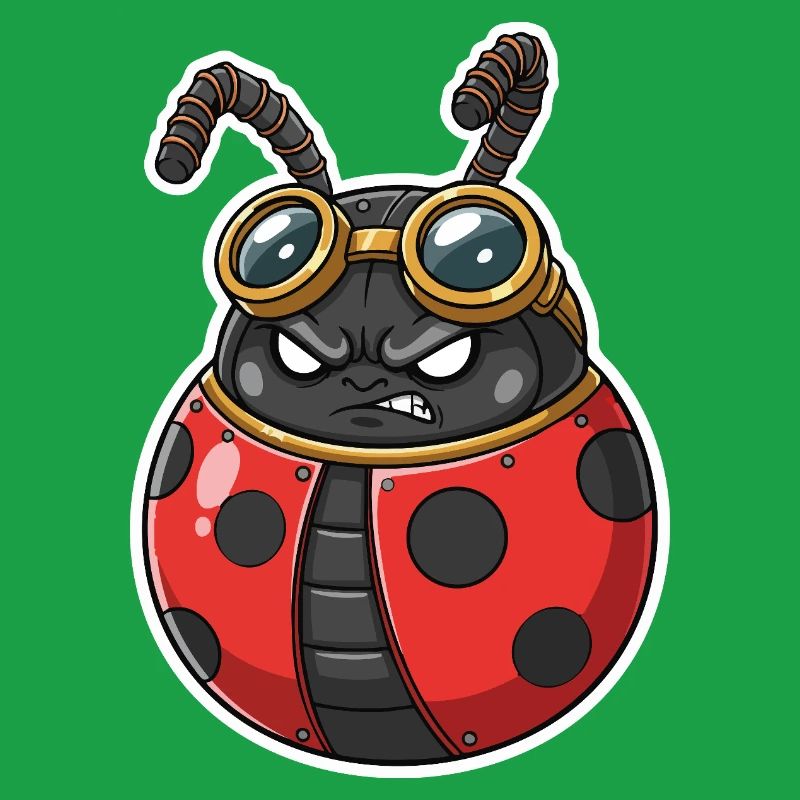 Steampunk Ladybug Red and Chrome Armor