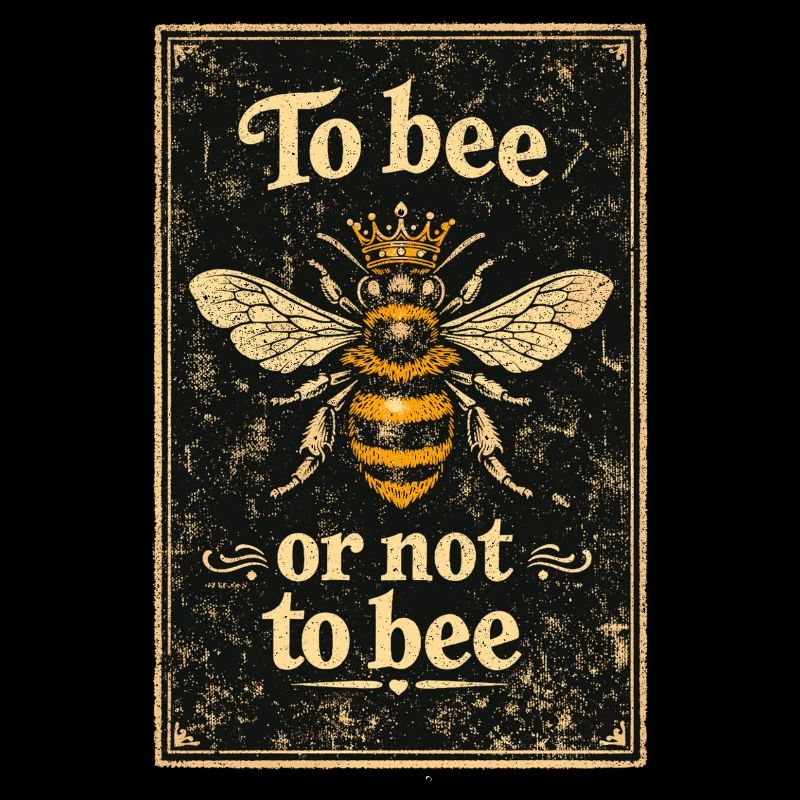 To bee or not to bee – Retro bee with crown