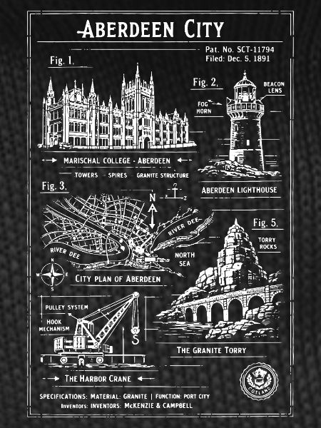 Aberdeen City Skyline Blueprint