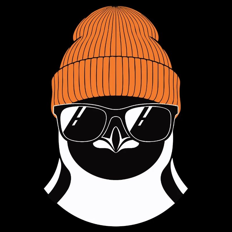 Cool penguin with winter hat