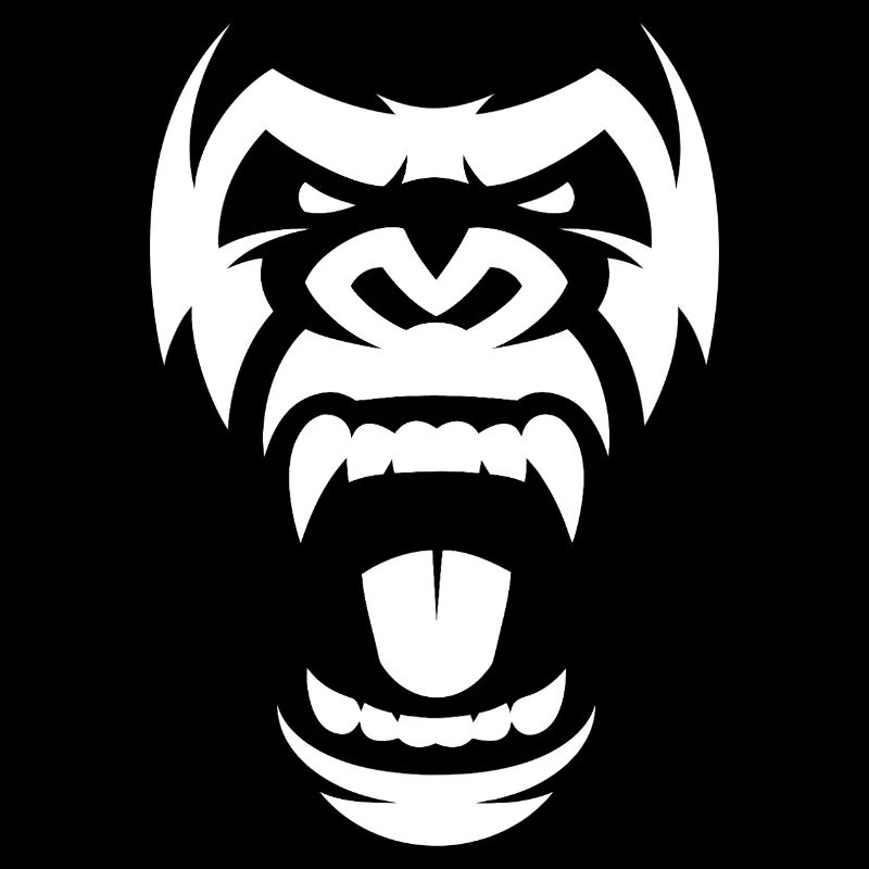 Aggressive Gorilla-Silhouette