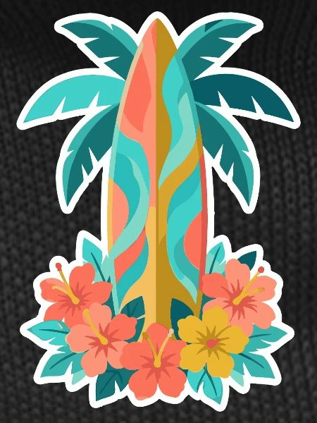 Tropical Surfboard Hibiscus Bloom