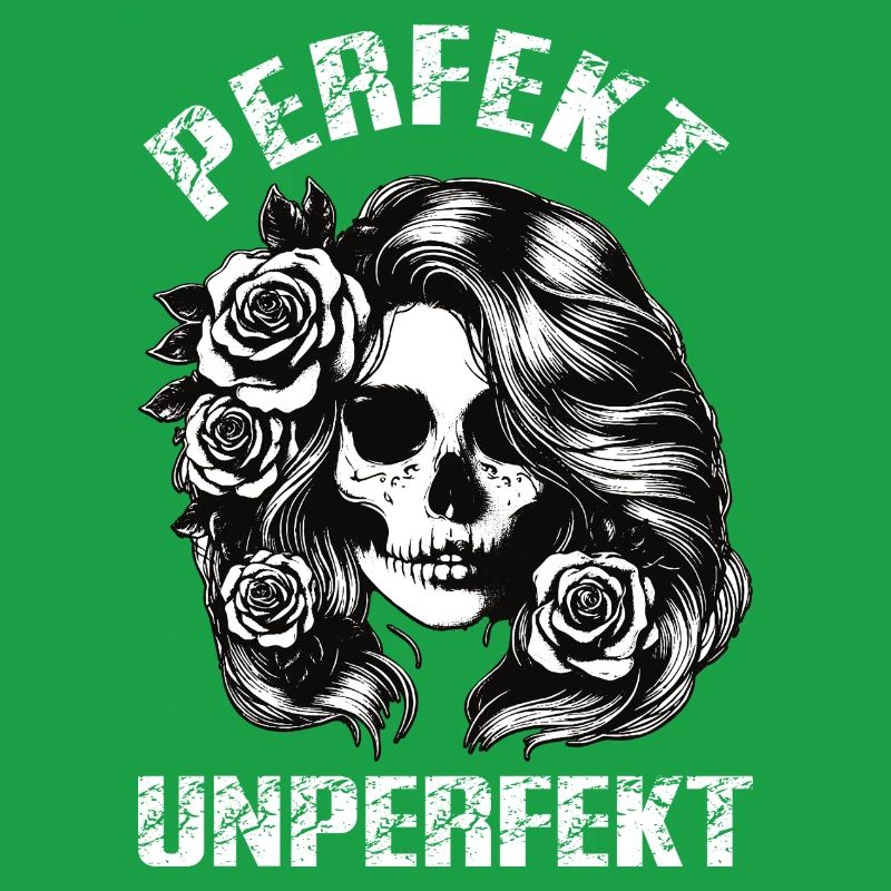 Perfekt Unperfekt Skull Roses Gothic Design