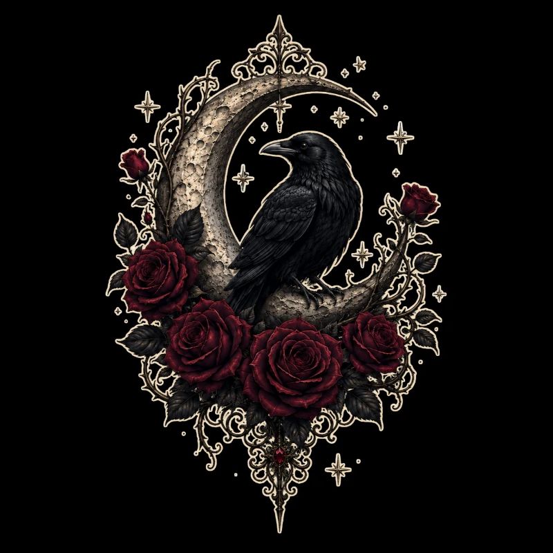 Dark Romantic Raven Moon