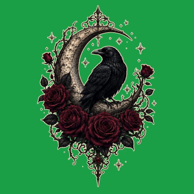 Dark Romantic Raven Moon