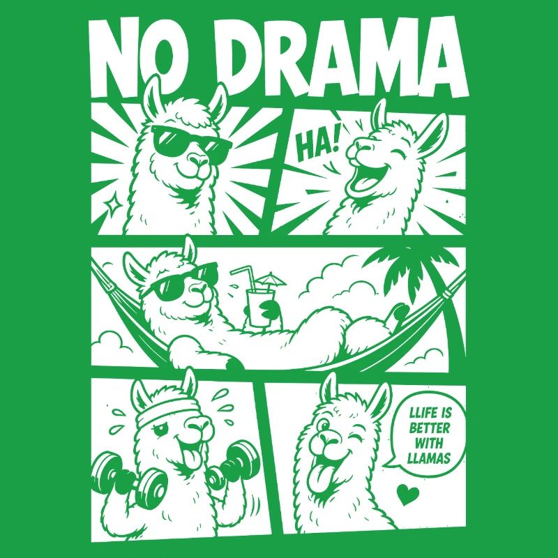No Drama Llama Comic Design