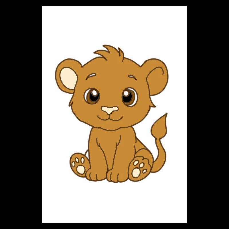 Kawaii lion cub