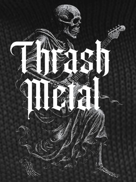 Thrash Metal Skeleton playing Guitar