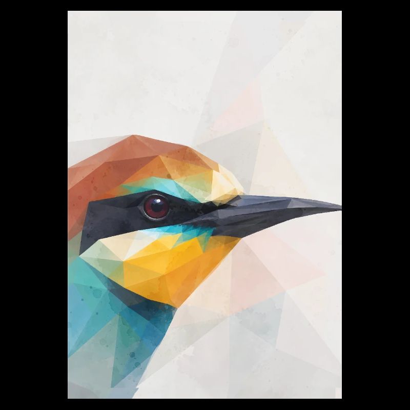 Geometric Bee-Eater Bird Polygon Art