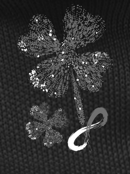 Shamrocks with infinity symbol. Glitter.
