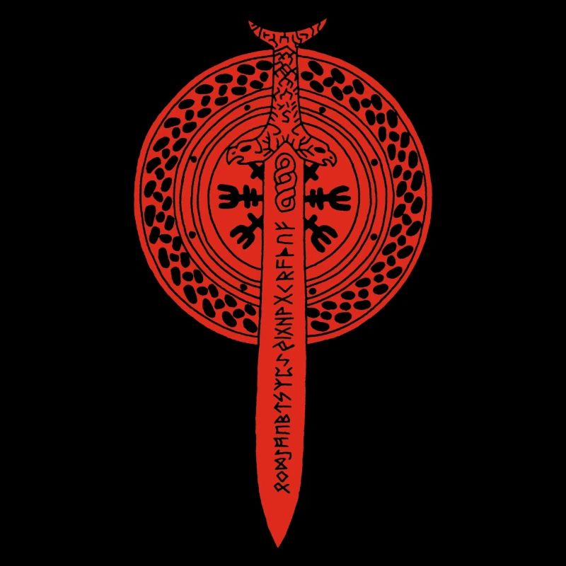 épée et bouclier viking (rouge)