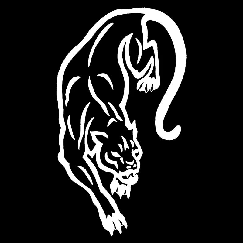 White panther silhouette