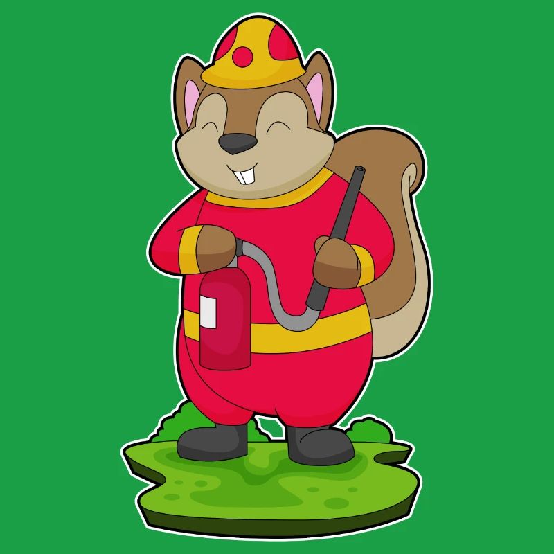 Squirrel Firefighter Fire Extinguisher Fire Brigade